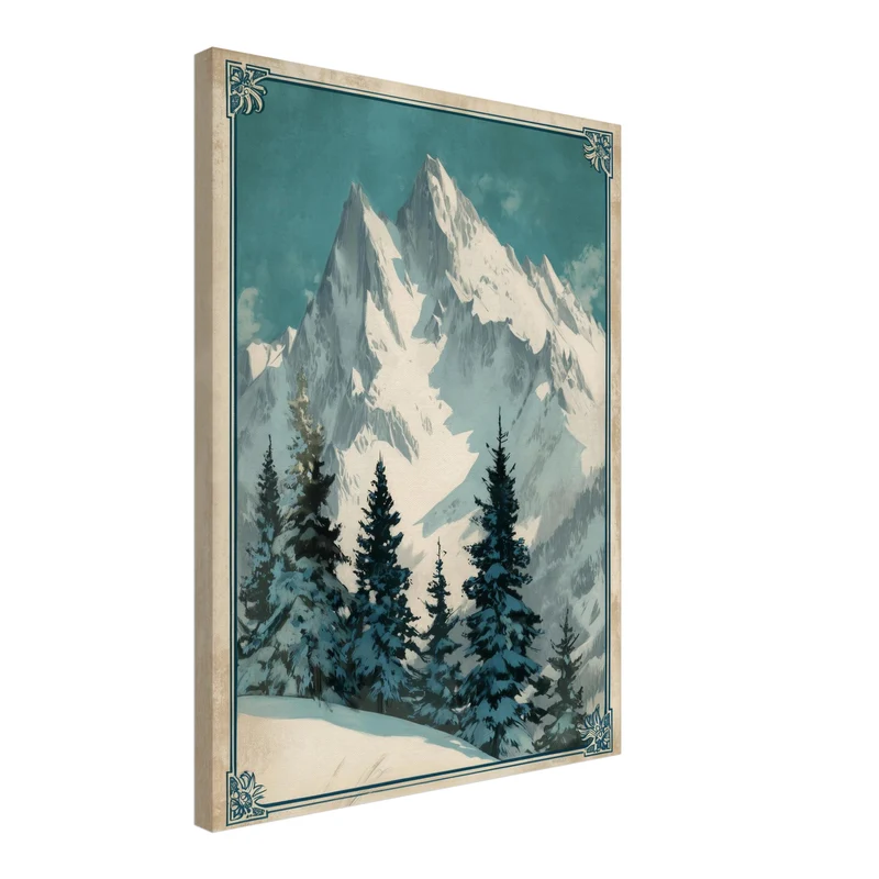 Verschneite Berglandschaft Leinwandbild