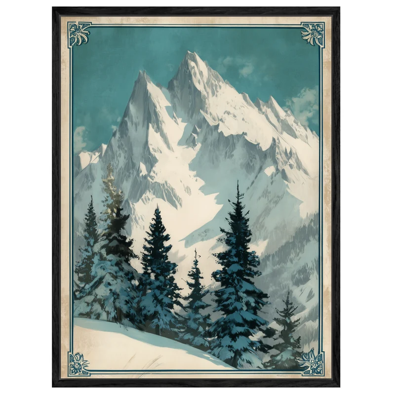 Verschneite Berglandschaft Leinwandbild