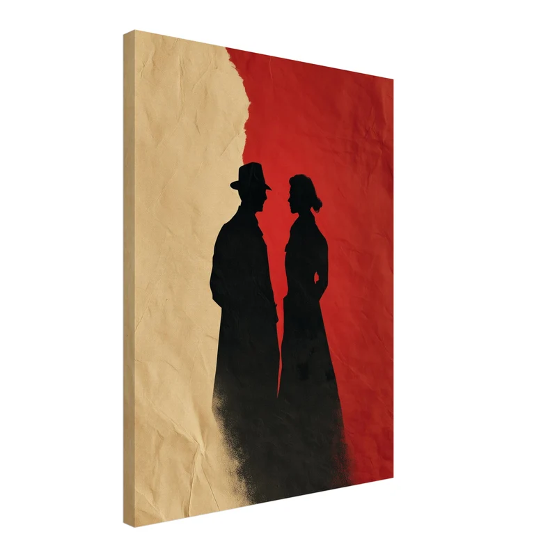 Silhouetten eines Paares Leinwandbild
