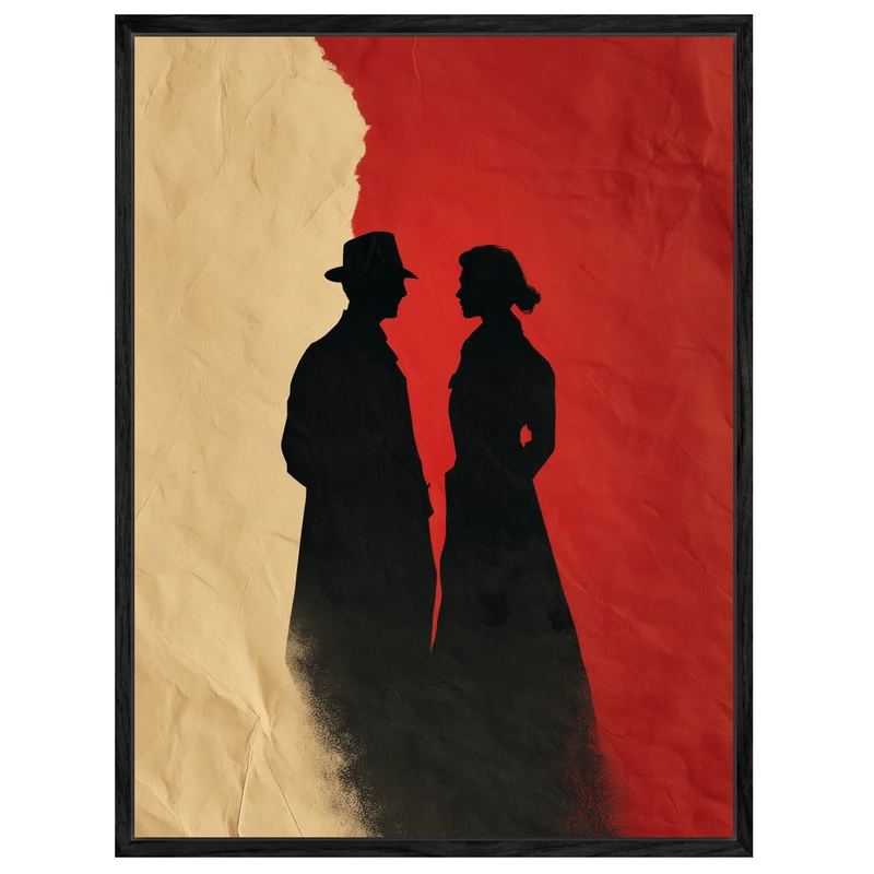 Silhouetten eines Paares Leinwandbild