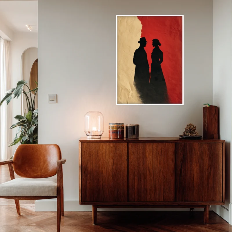Silhouetten eines Paares Poster