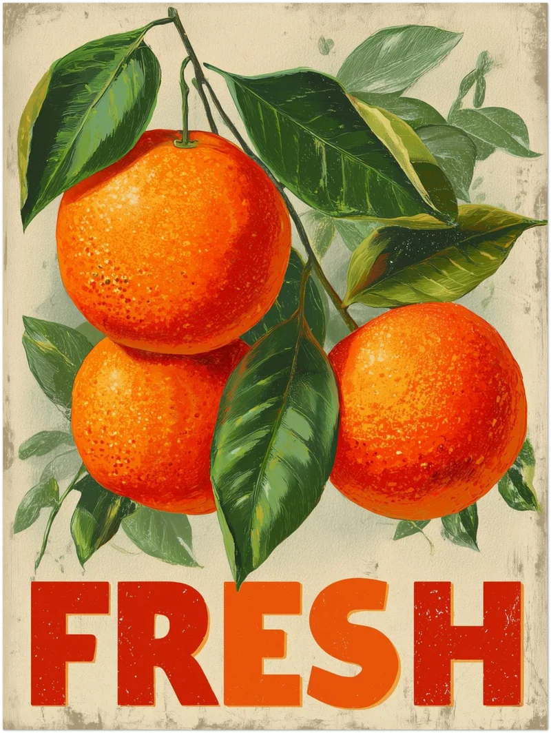 Orangen an Zweig Leinwandbild