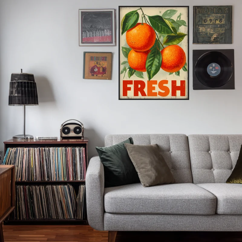 Orangen an Zweig Poster