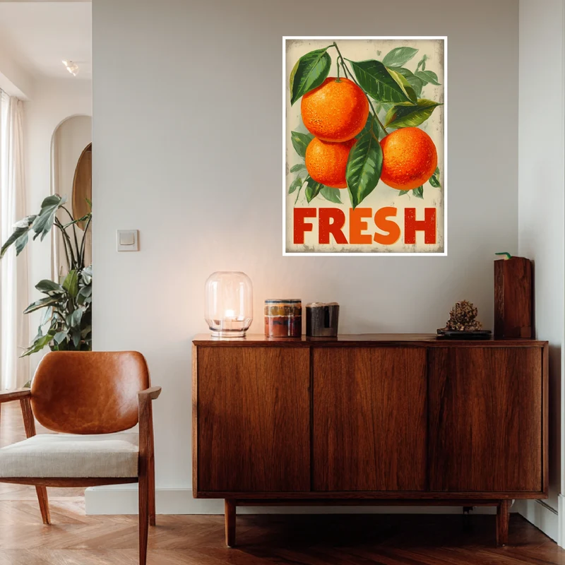 Orangen an Zweig Poster