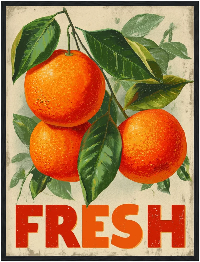 Orangen an Zweig Poster