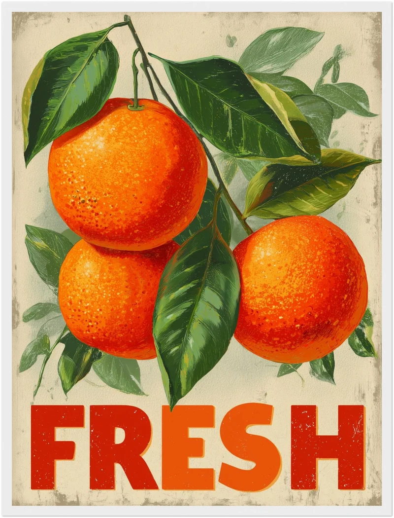 Orangen an Zweig Poster