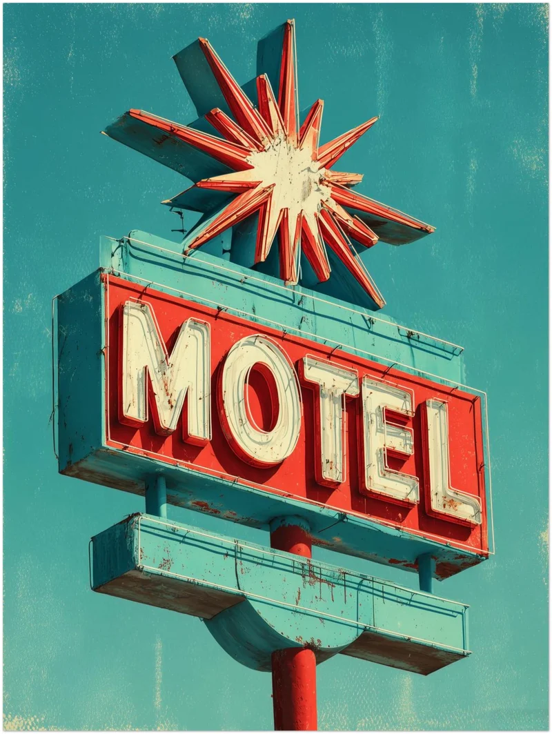 Motel Neon Sign Leinwandbild