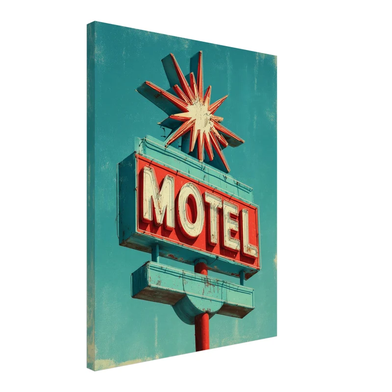Motel Neon Sign Leinwandbild
