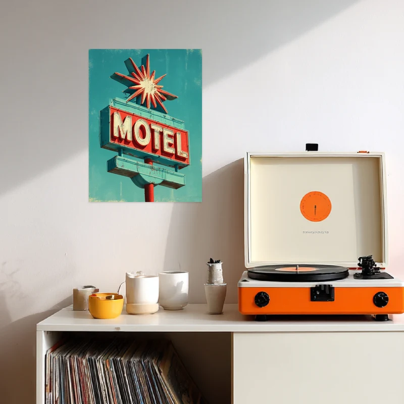 Motel Neon Sign Poster