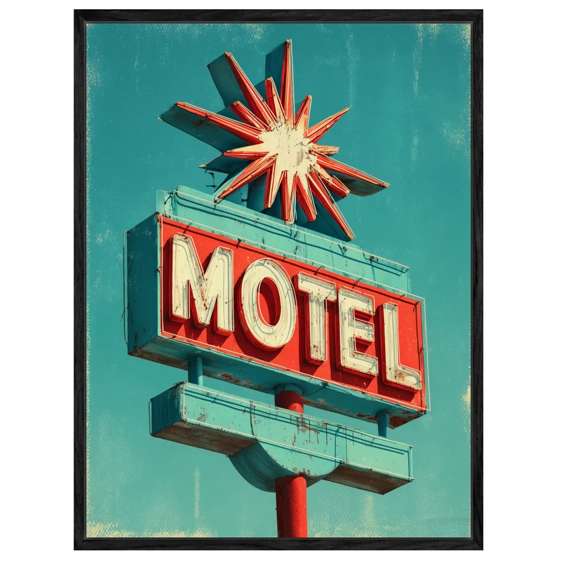 Motel Neon Sign Leinwandbild