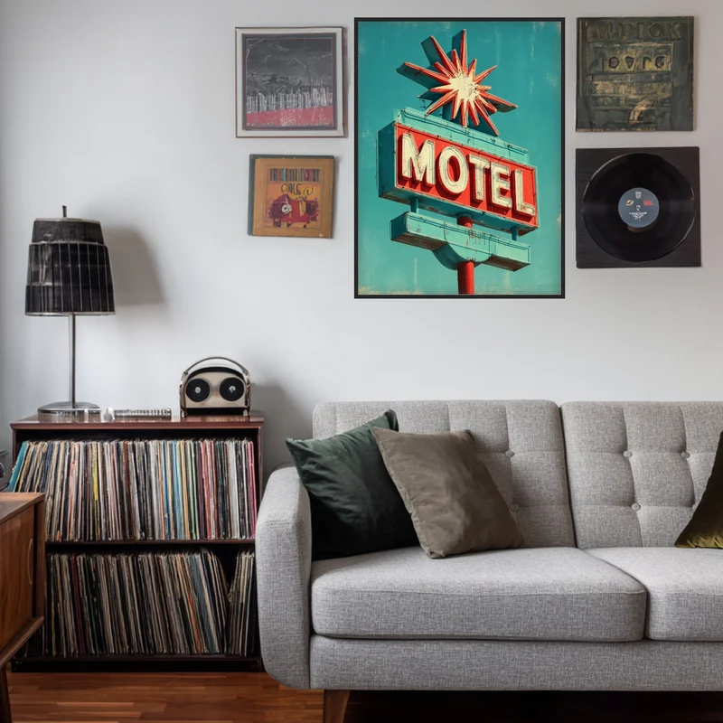 Motel Neon Sign Poster