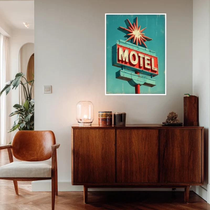 Motel Neon Sign Poster