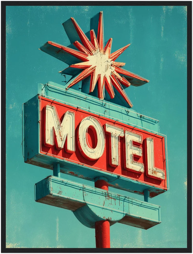 Motel Neon Sign Poster