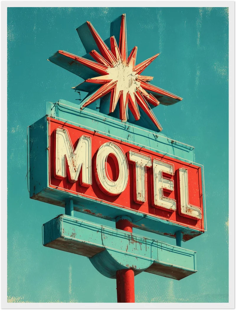 Motel Neon Sign Poster