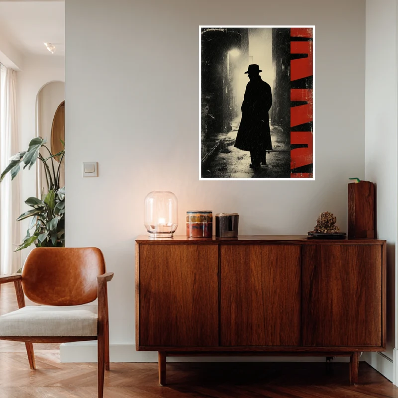 Mann im Regen Poster