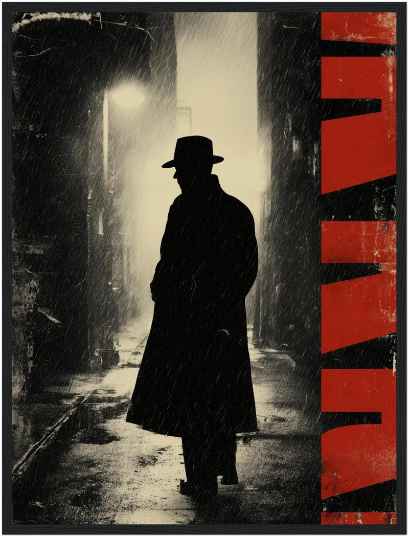 Mann im Regen Poster