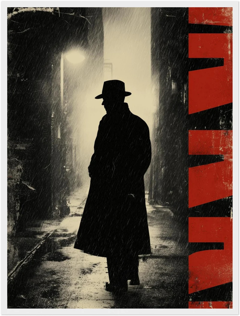 Mann im Regen Poster