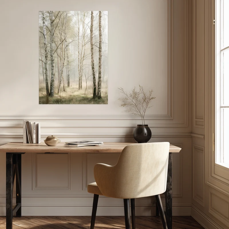 Birkenwald im Morgenlicht Leinwandbild