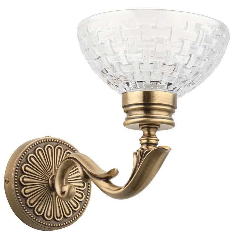 Casa Padrino Luxus Barock Wandleuchte Messing mit Patina H. 22 cm - Barock Leuchten