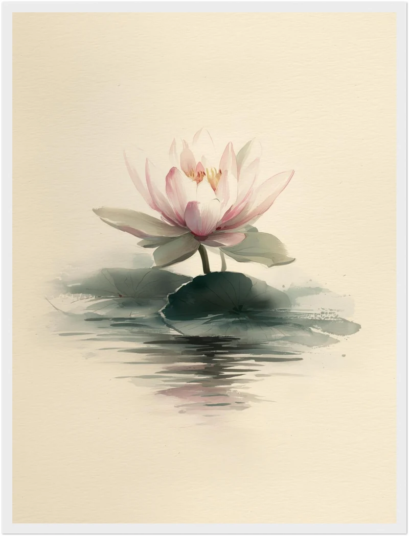 Zarte Lotusblüte im Wasser Poster