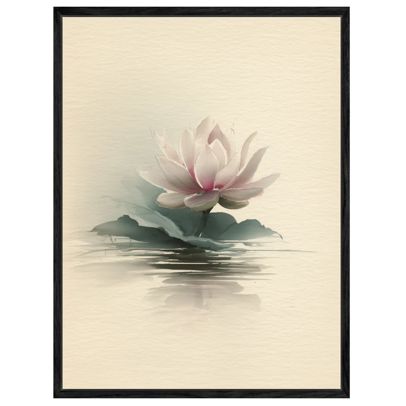 Lotusblüte auf Wasser Leinwandbild