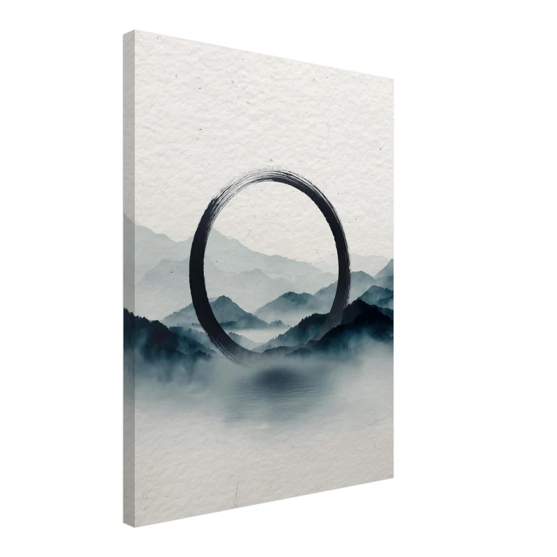 Schwarzer Kreis Nebel Leinwandbild