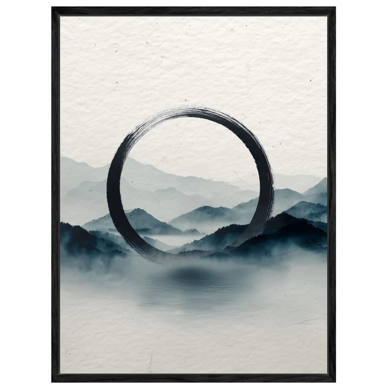 Schwarzer Kreis Nebel Leinwandbild