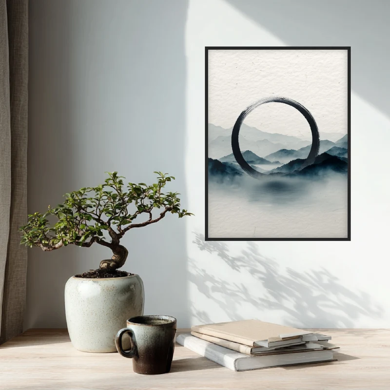 Schwarzer Kreis Nebel Poster