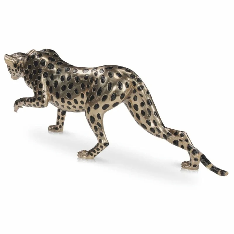 Casa Padrino Luxus Deko Bronze Skulptur Gepard Gold / Schwarz 148 cm - Bronze Figur