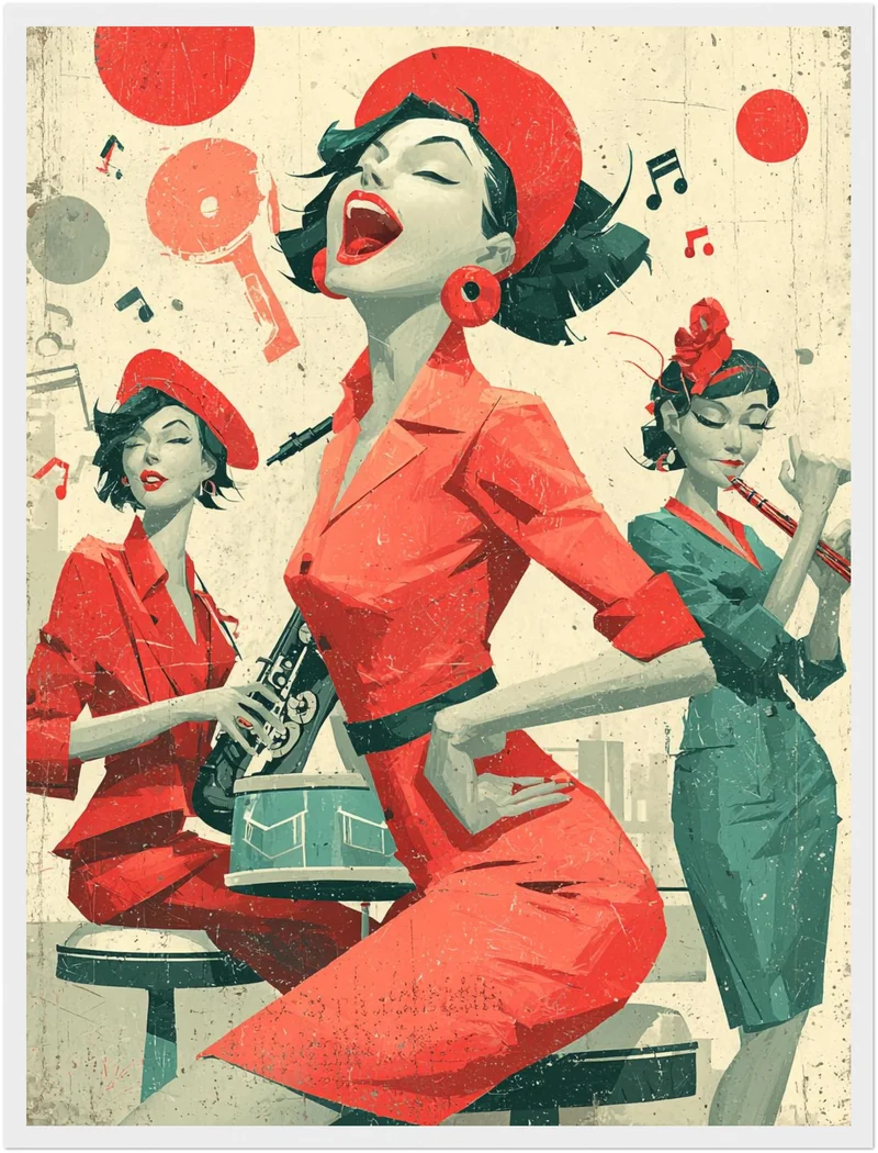 Rote Musikerinnen Poster