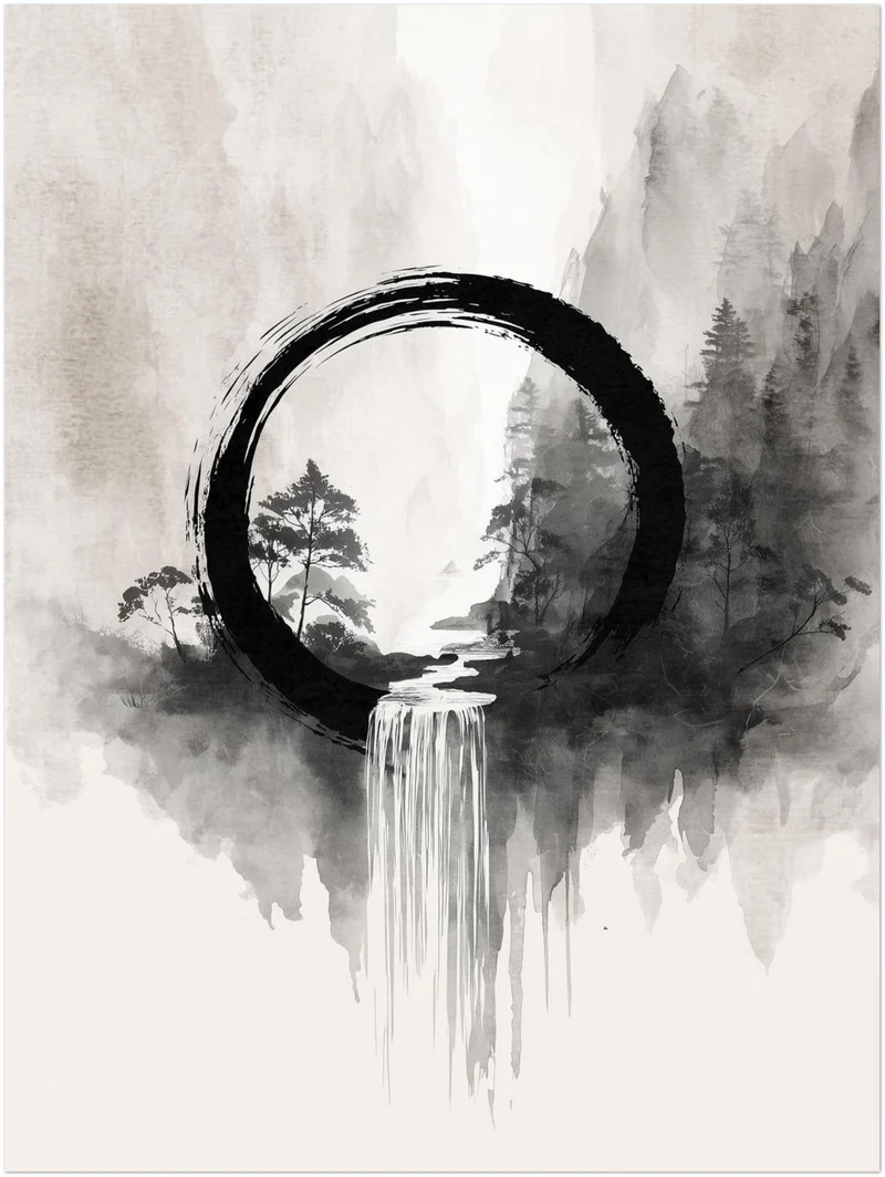 Wasserfall im Enso Leinwandbild