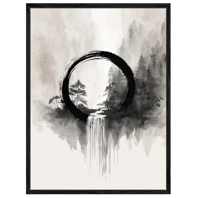 Wasserfall im Enso Leinwandbild
