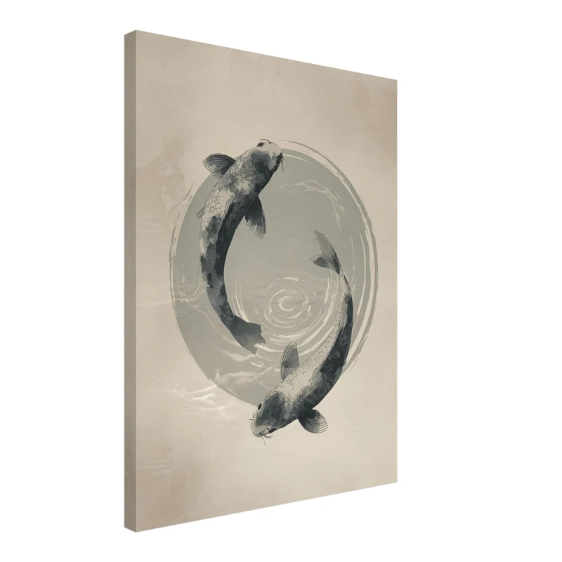 Koi im Kreis Leinwandbild