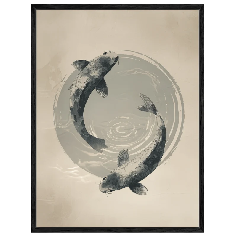 Koi im Kreis Leinwandbild