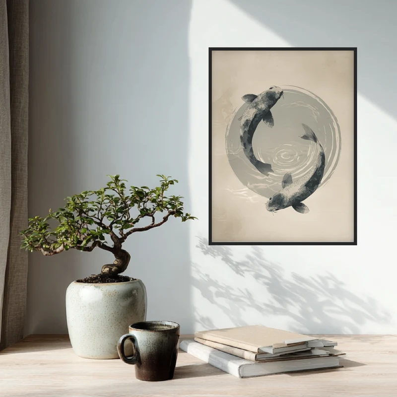 Koi im Kreis Poster