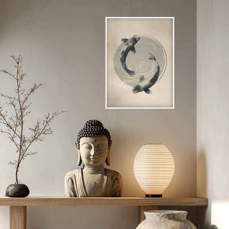 Koi im Kreis Poster