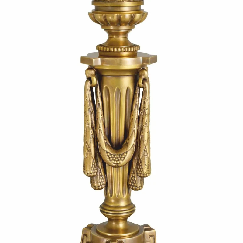 Casa Padrino Luxus Barock Tischleuchte Antik Gold / Rot H. 83,5 cm - Barock Schreibtischleuchte