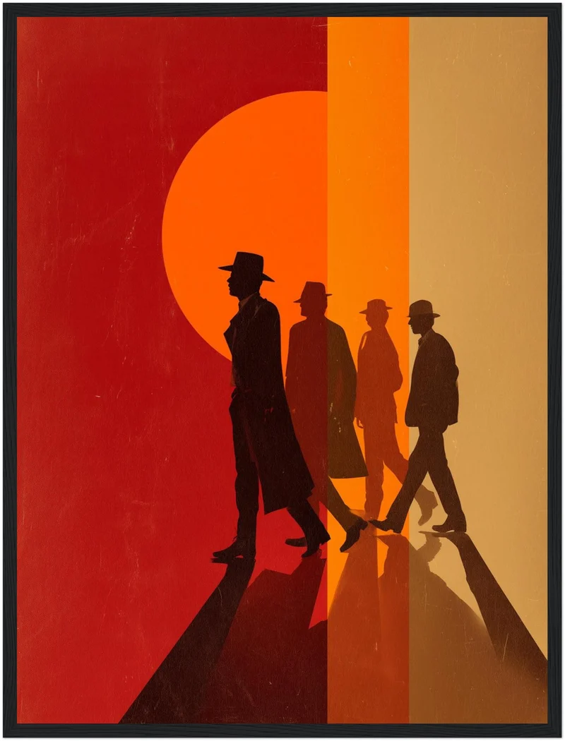 Vier Männer Silhouetten Poster