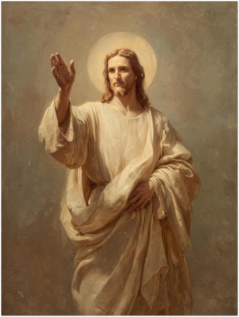 Jesus in Lichtgestalt Leinwandbild