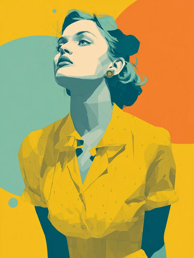 Frau mit gelbem Kleid Poster