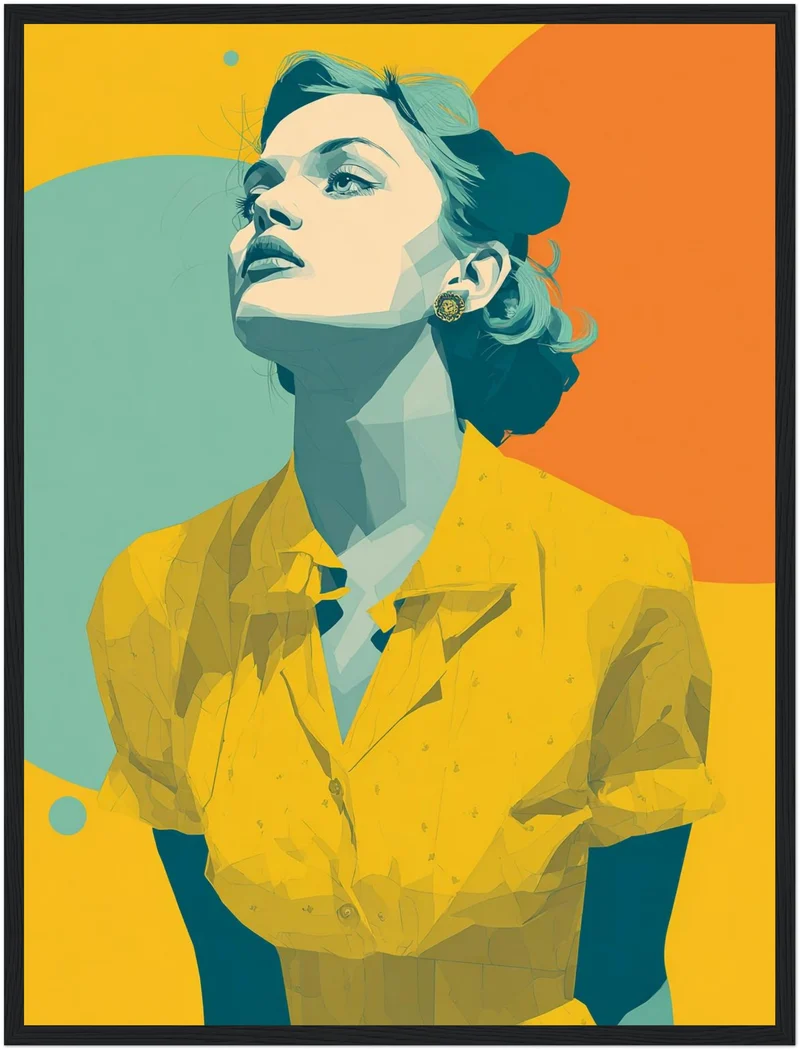 Frau mit gelbem Kleid Poster