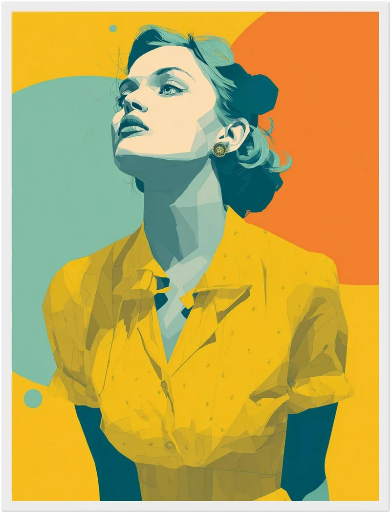 Frau mit gelbem Kleid Poster