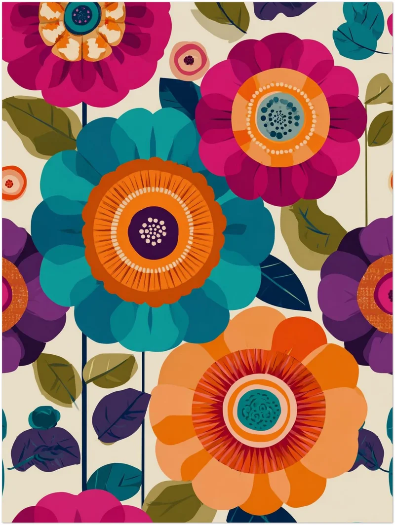 Bunte Blumenblüten Leinwandbild