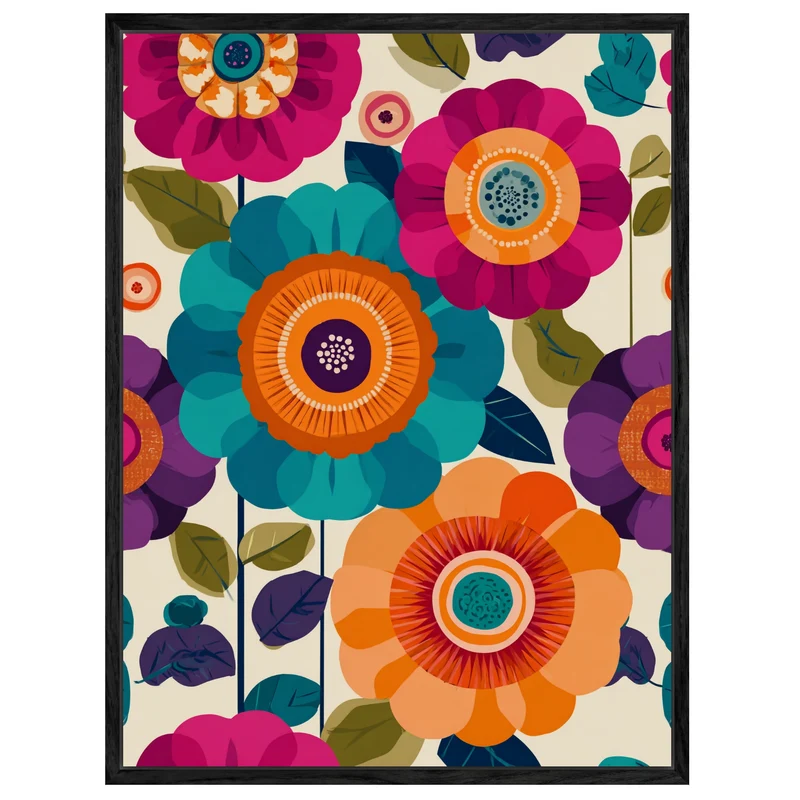 Bunte Blumenblüten Leinwandbild