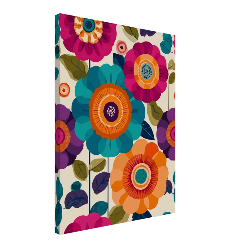 Bunte Blumenblüten Leinwandbild