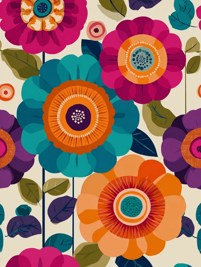 Bunte Blumenblüten Poster