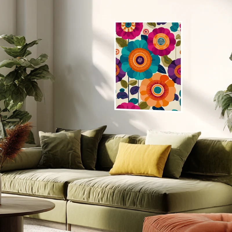 Bunte Blumenblüten Poster