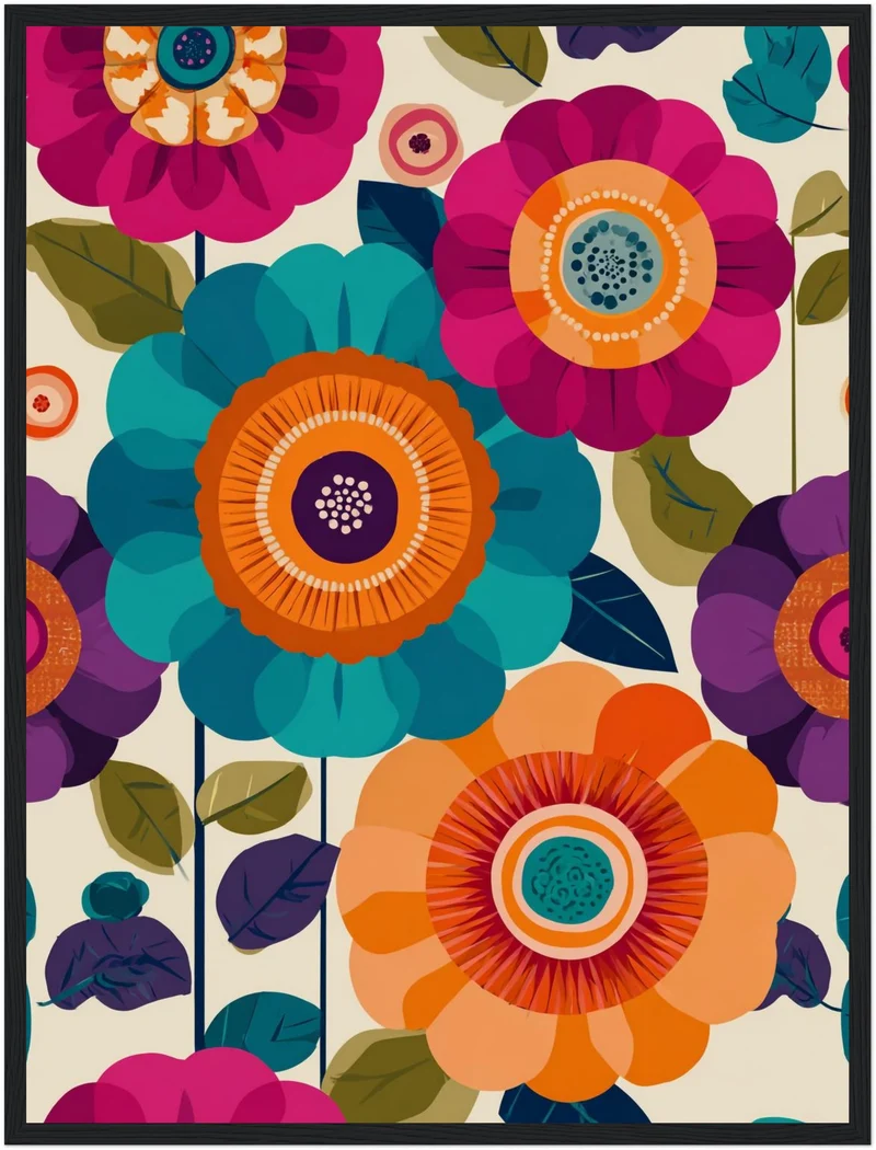 Bunte Blumenblüten Poster