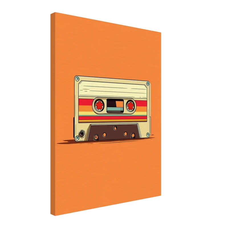 Audiokassette mit Farbstreifen Leinwandbild