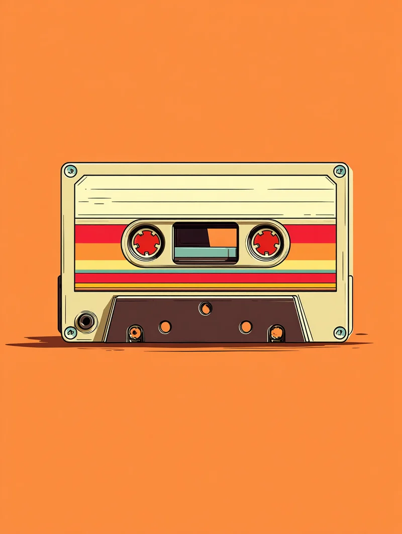 Audiokassette mit Farbstreifen Poster